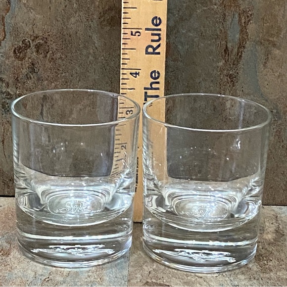 Crown Royal Embossed Logo on the Base Heavy Bottom Clear Whiskey Glasses - Picture 2 of 11